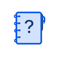 Cuaderno con signo de interrogación